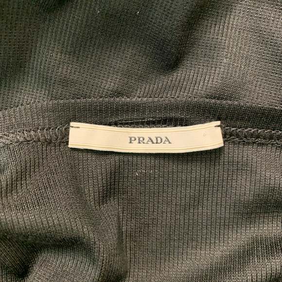 PRADA Black Ribbed Henley T-shirt - Picture 5 of 5